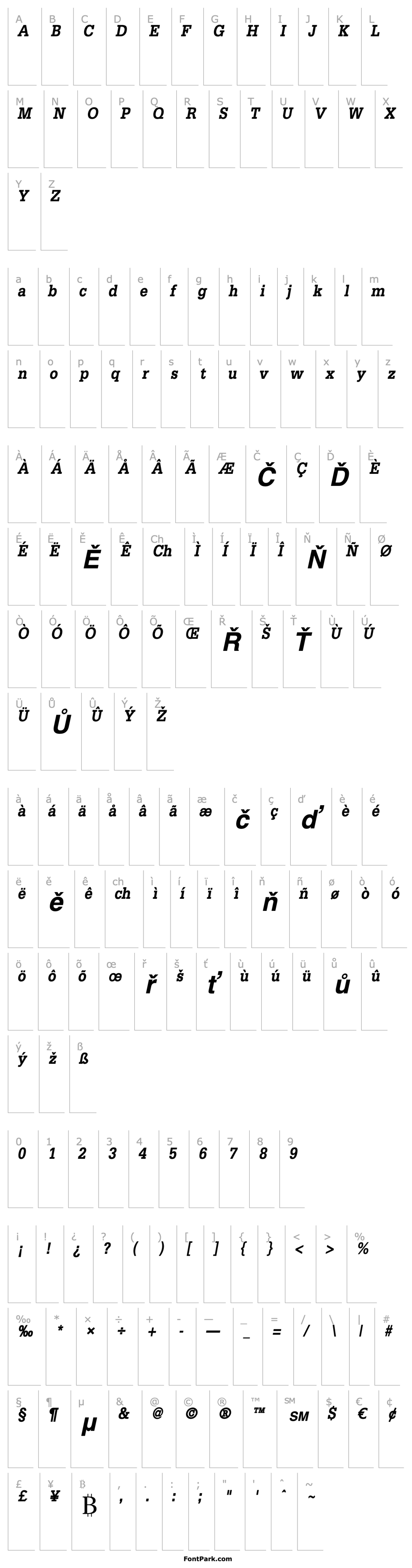 Overview DilleniaUPC Bold Italic