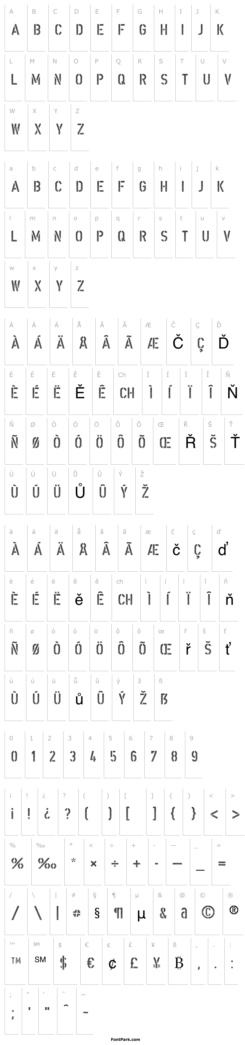 Přehled DINSchablonierschriftCracked