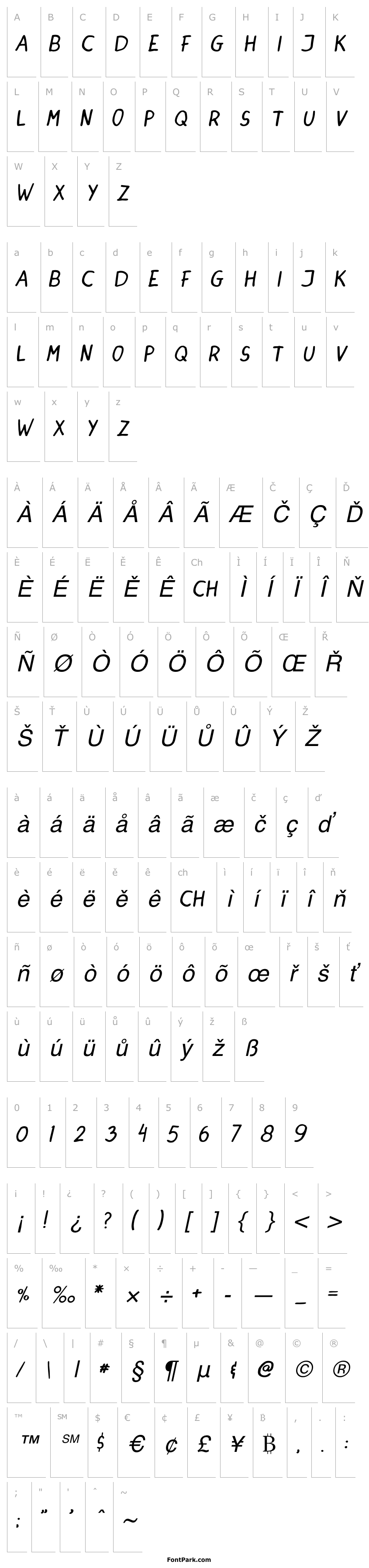 Overview DINSKI CASUAL HANDWRITING Italic