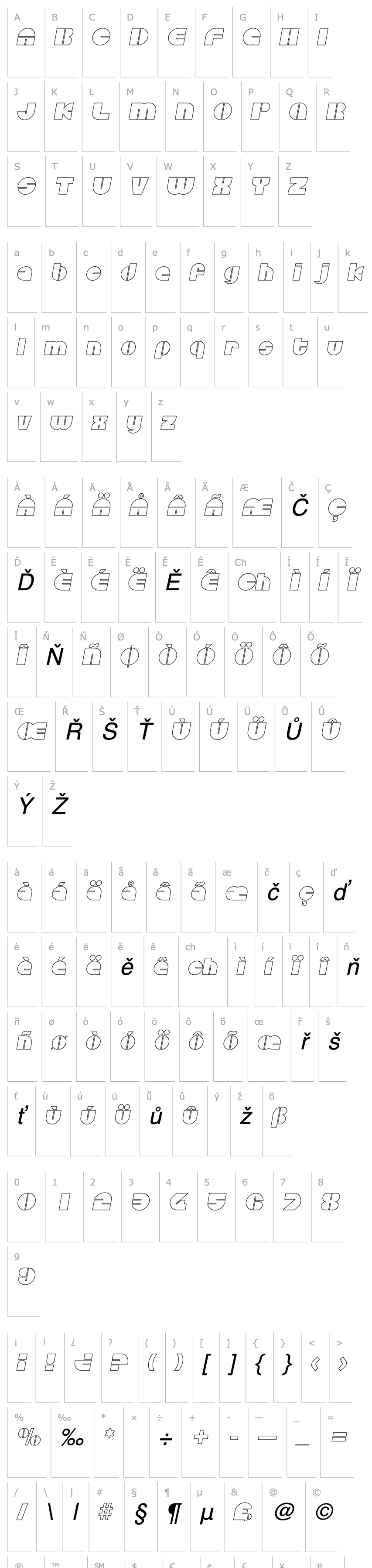 Overview DiscoOutline Italic