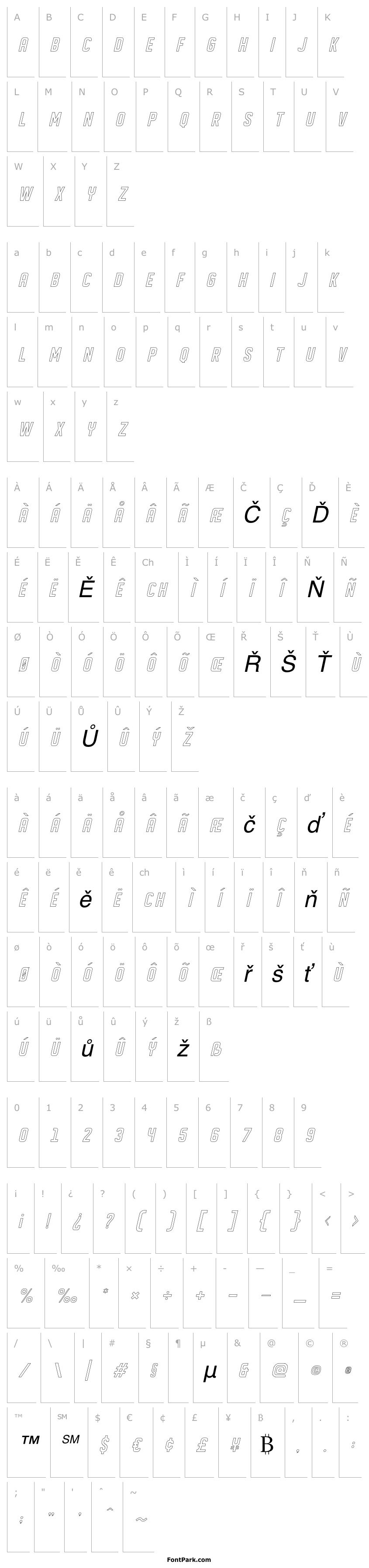 Přehled DISPLAYEDObliqueoutline