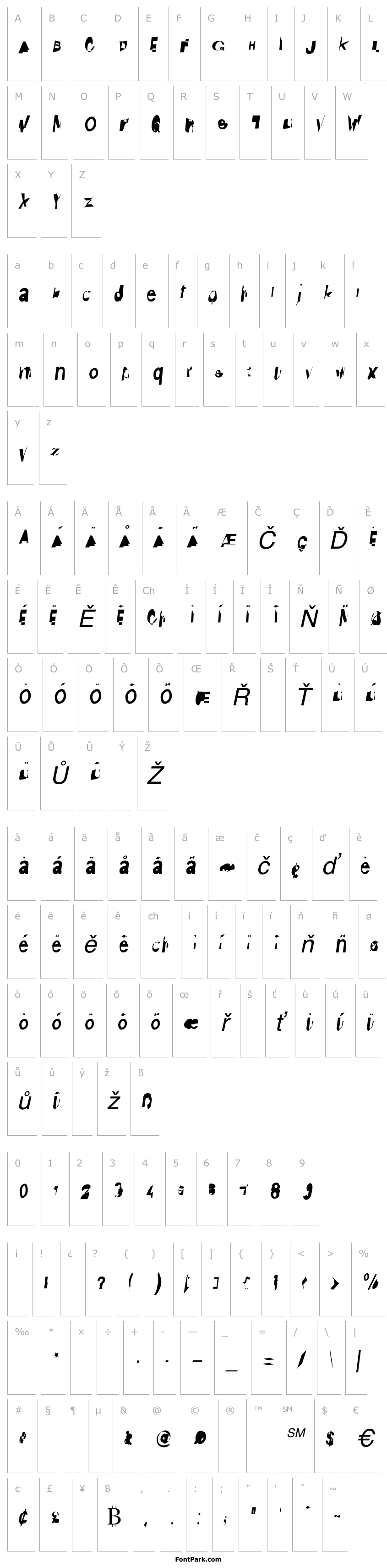 Přehled Distraught Italic