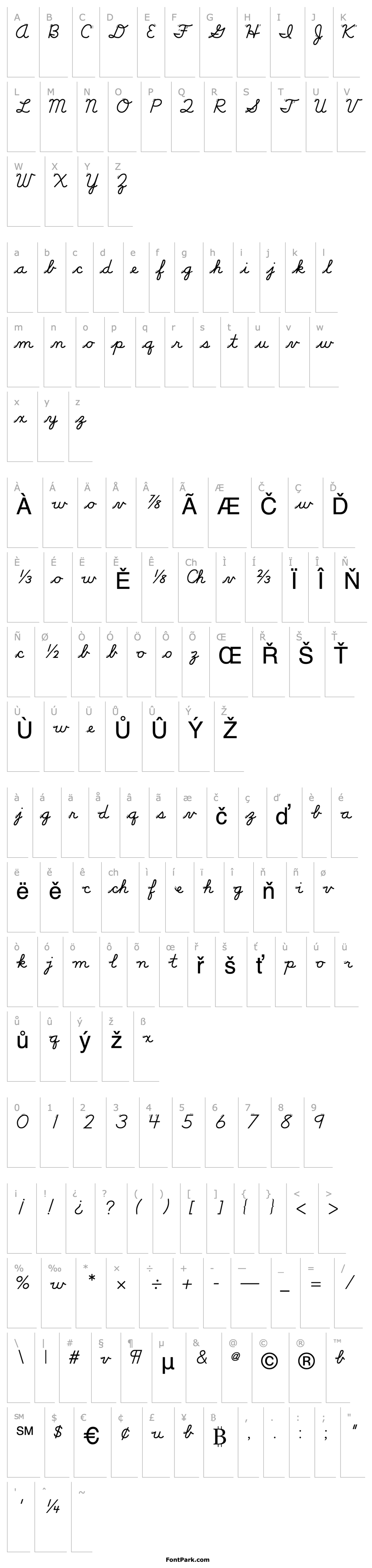 Overview DN Cursive with Arrows