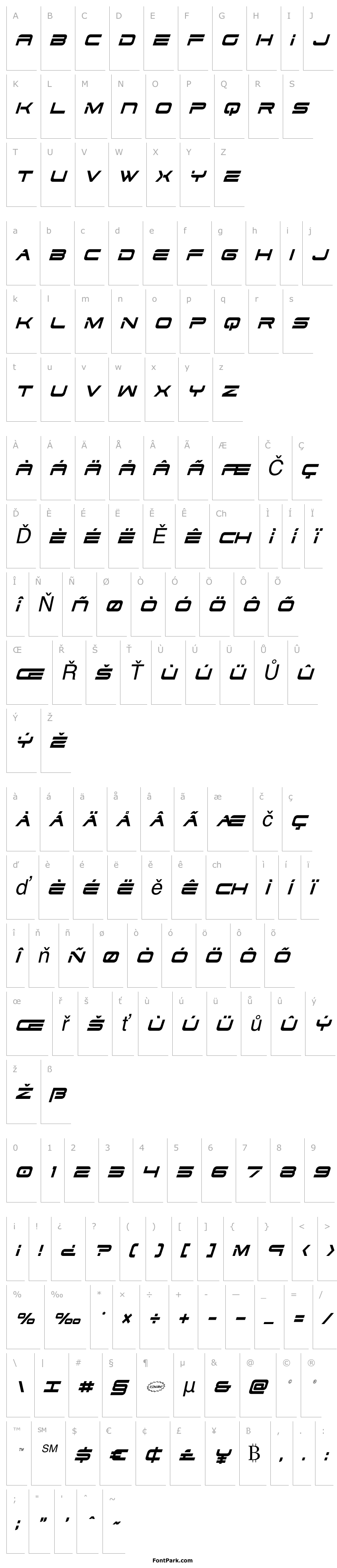 Přehled Dodger Condensed Italic