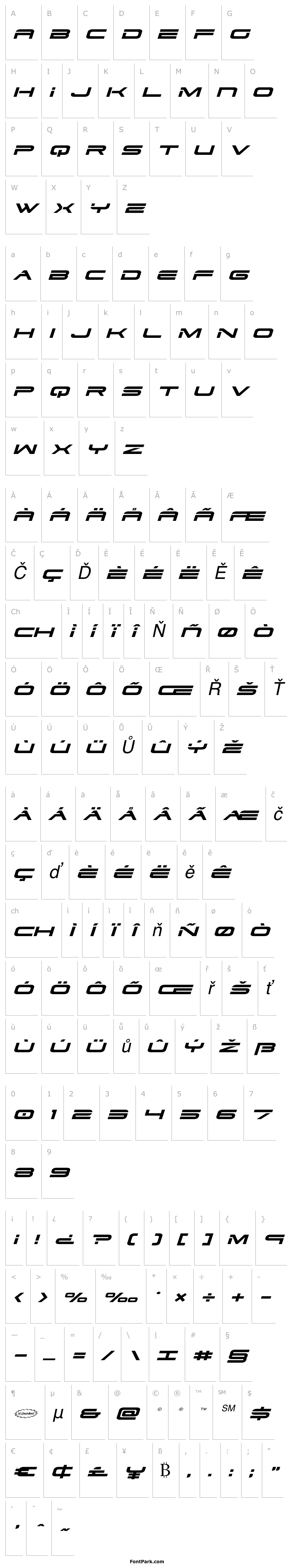 Přehled Dodger Expanded Italic