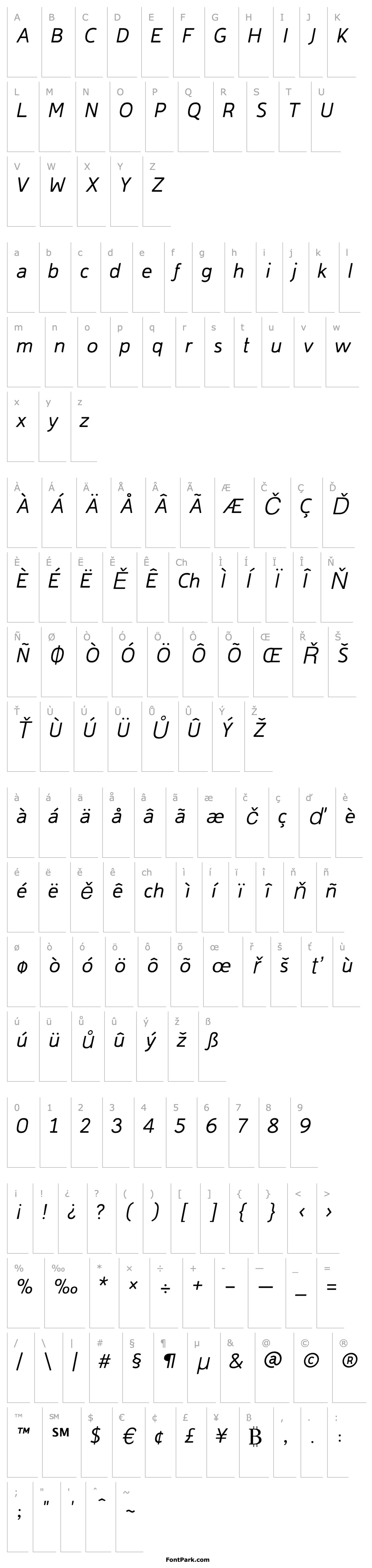 Overview Domestos98-ThinItalic