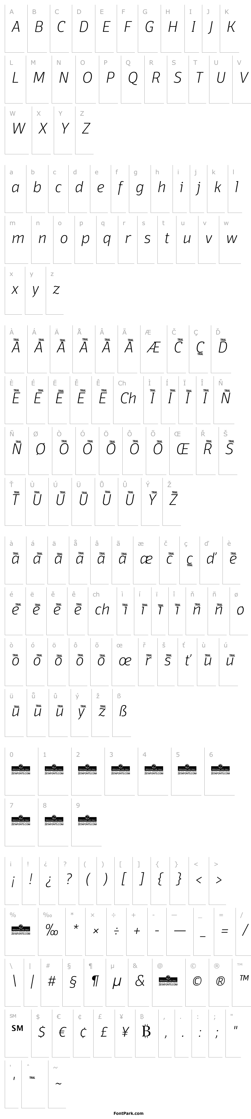 Přehled Domotika Trial ExtraLight Italic