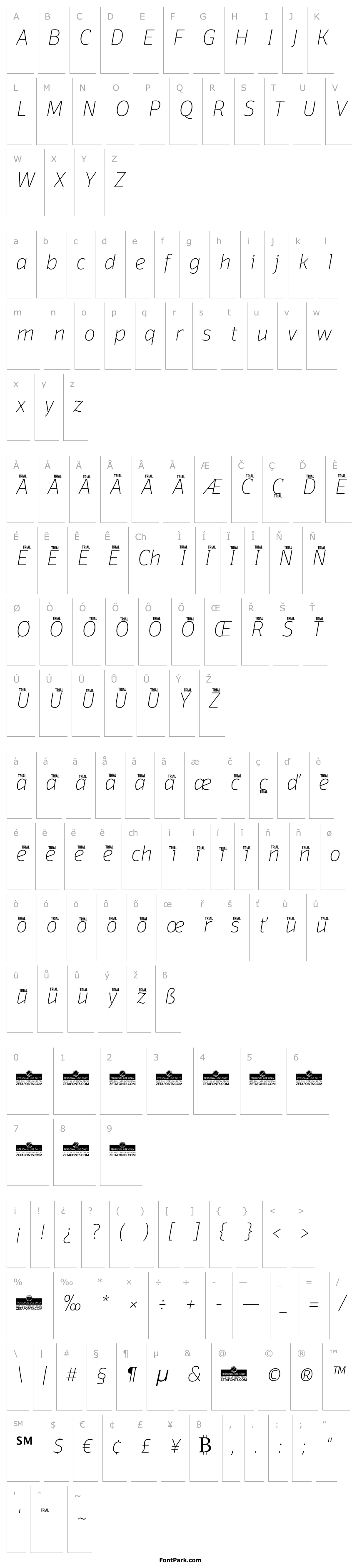 Overview Domotika Trial Thin Italic
