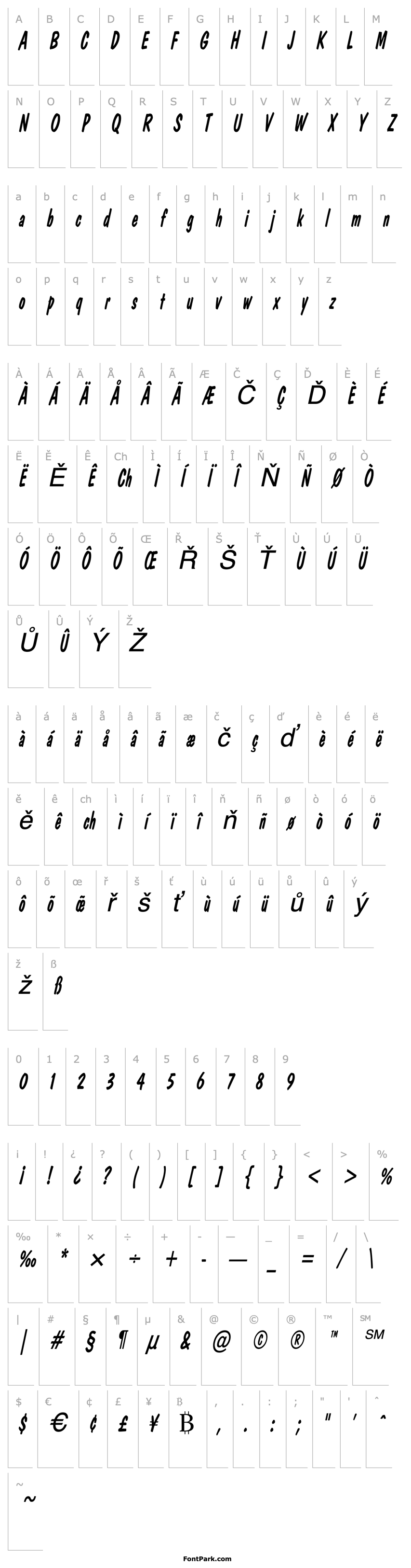 Overview DonCasualCondensed Italic