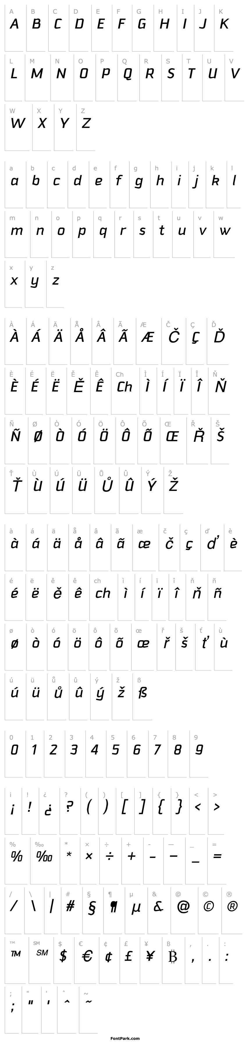 Overview Downtempo-MediumItalic