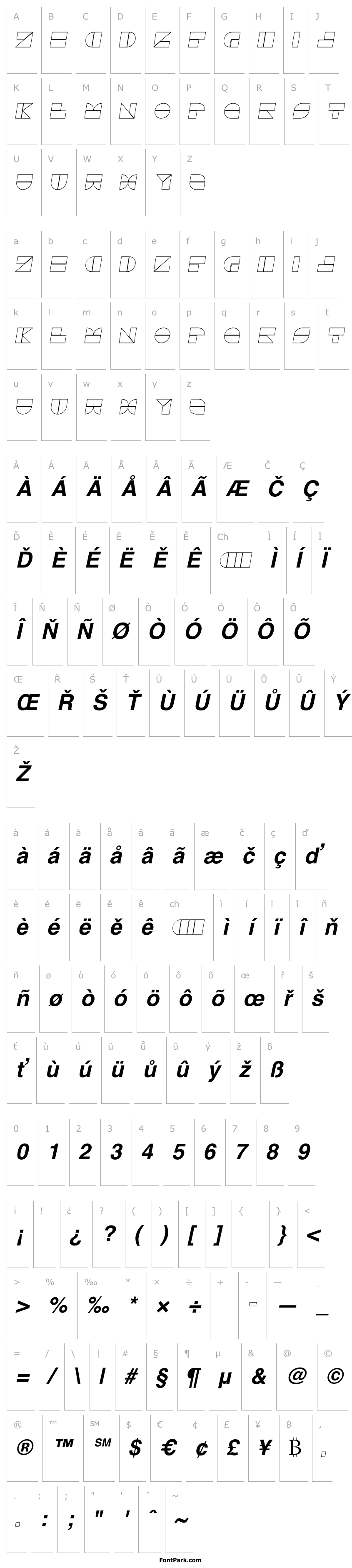 Přehled DrebiekExpandedOutlineItalic