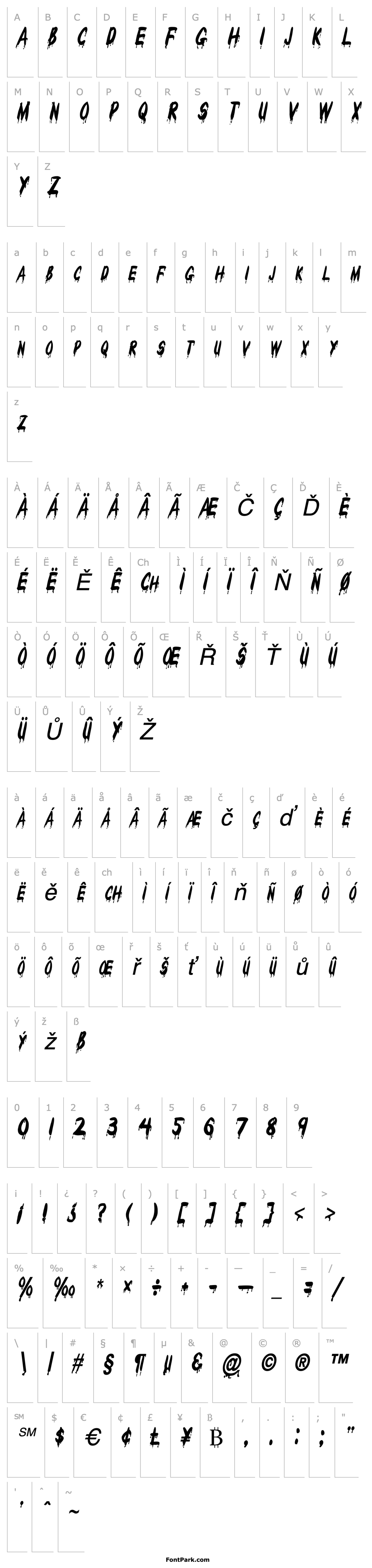 Přehled Drips-Condensed Italic