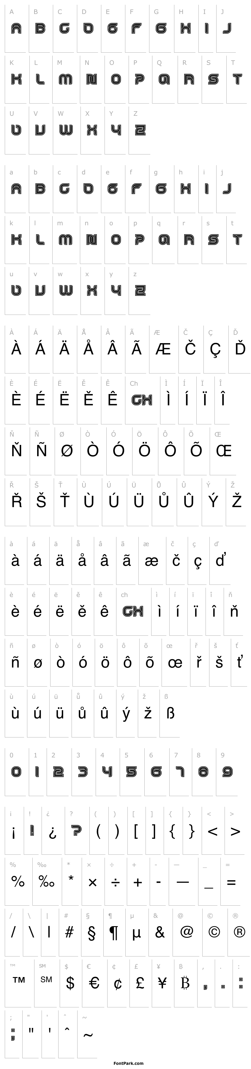 Přehled Dropped Outlined Regular