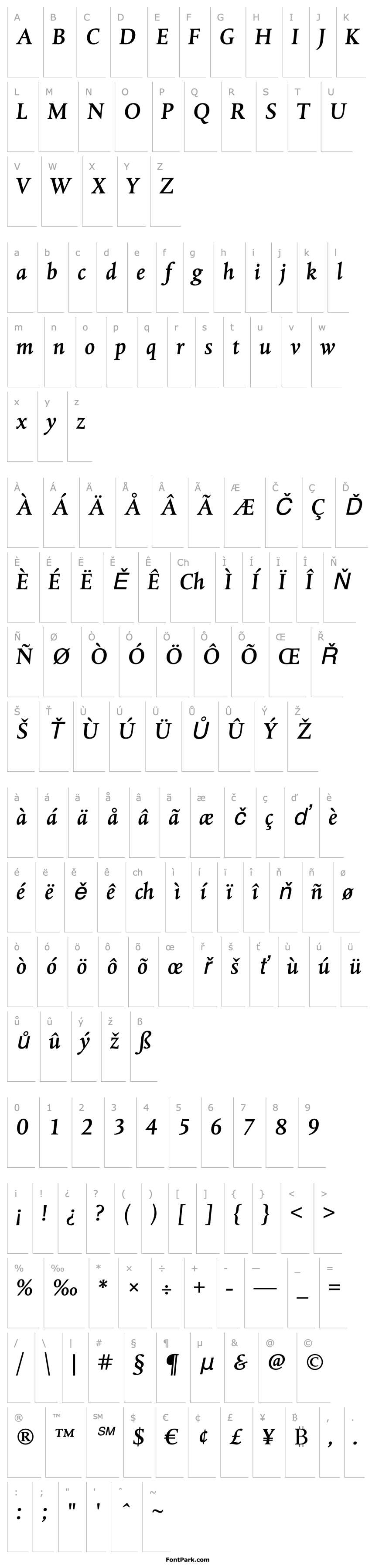 Overview DTLAlbertinaTMedium-Italic