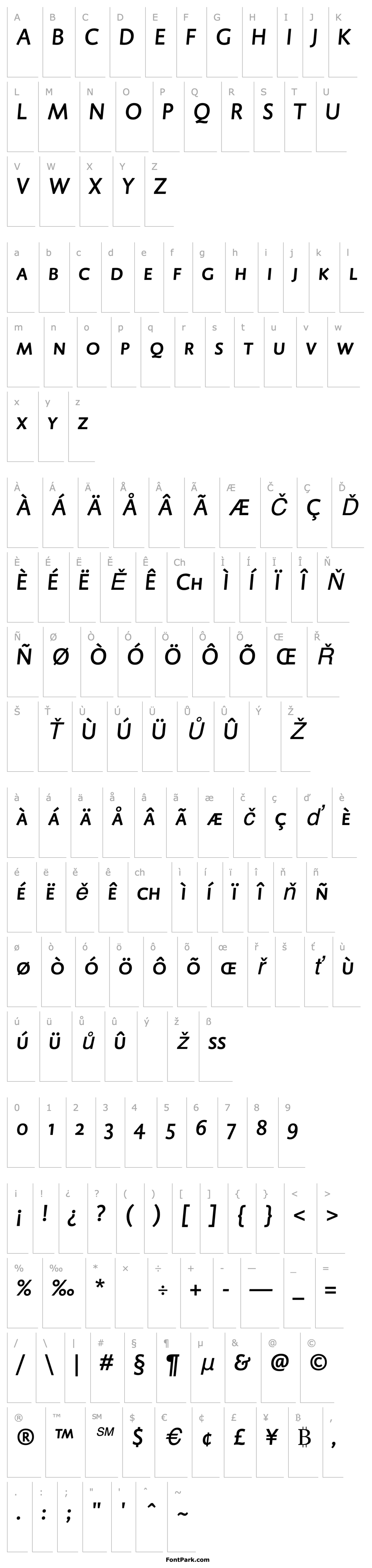 Overview DTLCaspariTCapsMedium-Italic