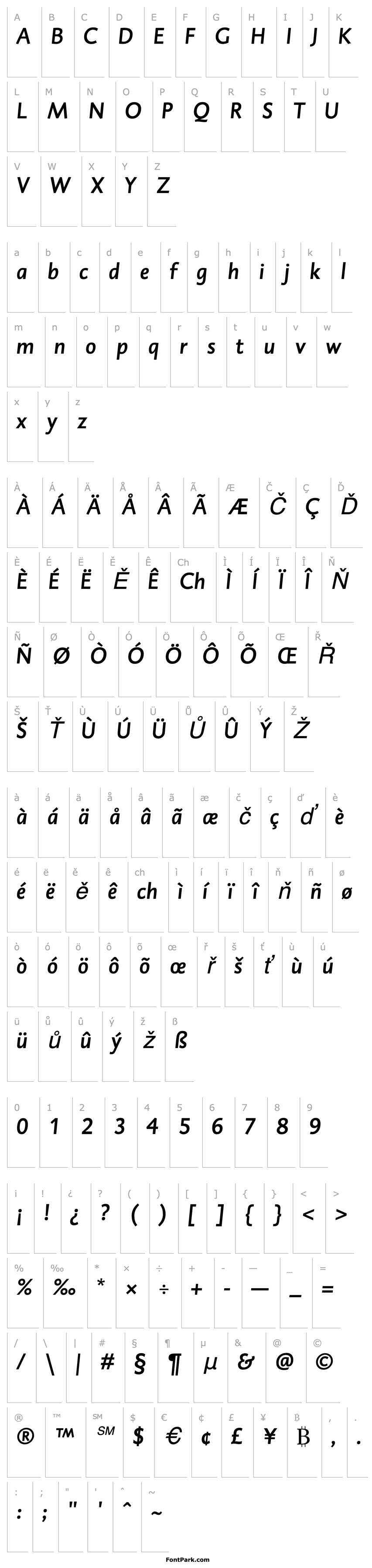 Přehled DTLCaspariTMedium-Italic