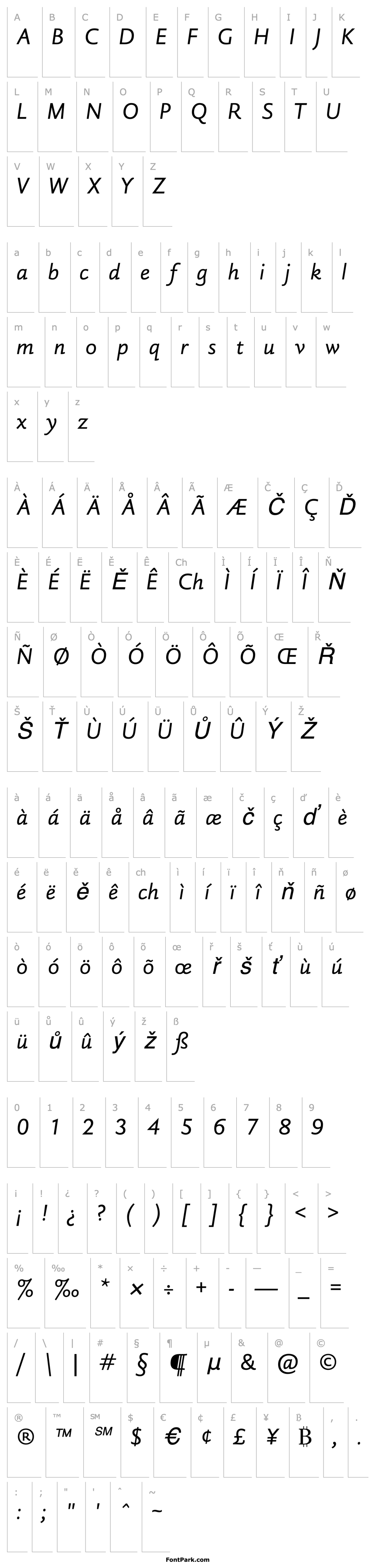 Overview DTLHaarlemmerSansD-Italic