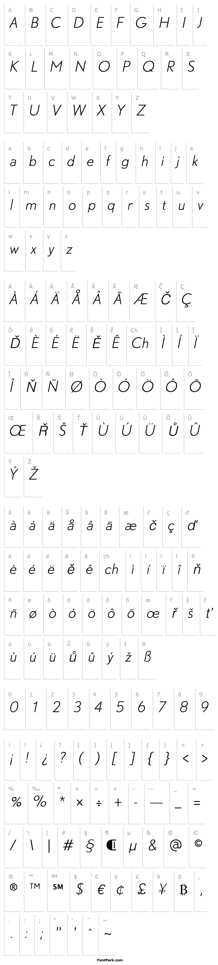 Přehled DTLNobelT-LightItalic