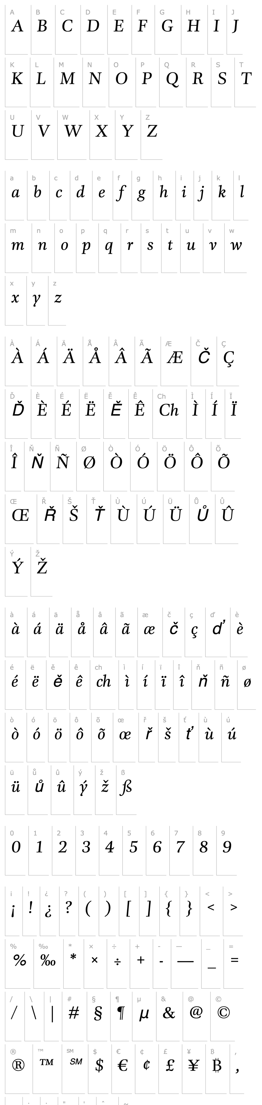 Overview DTLUnicoT-Italic