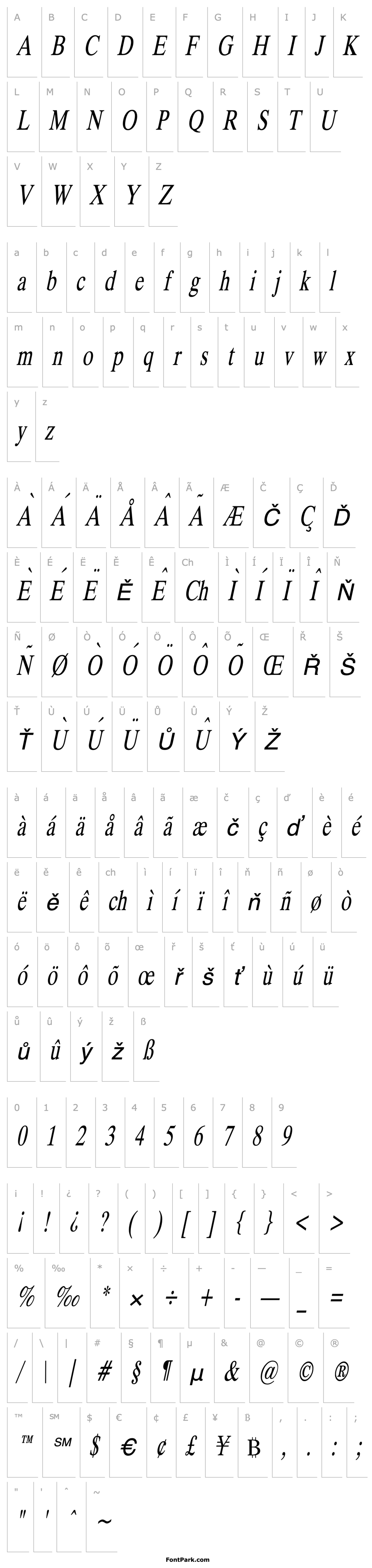 Overview Duke Condensed Italic