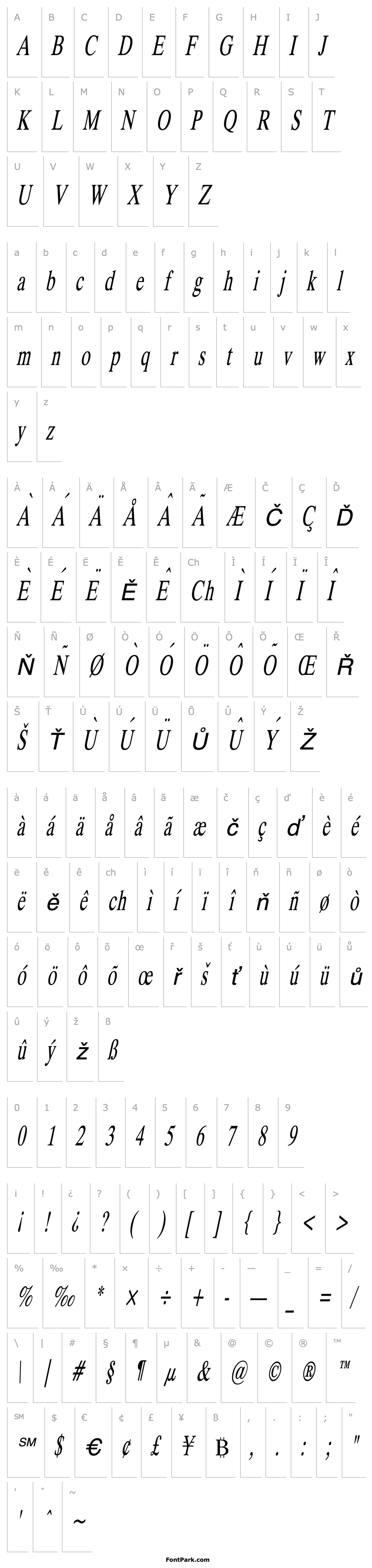 Přehled Duke Thin Italic