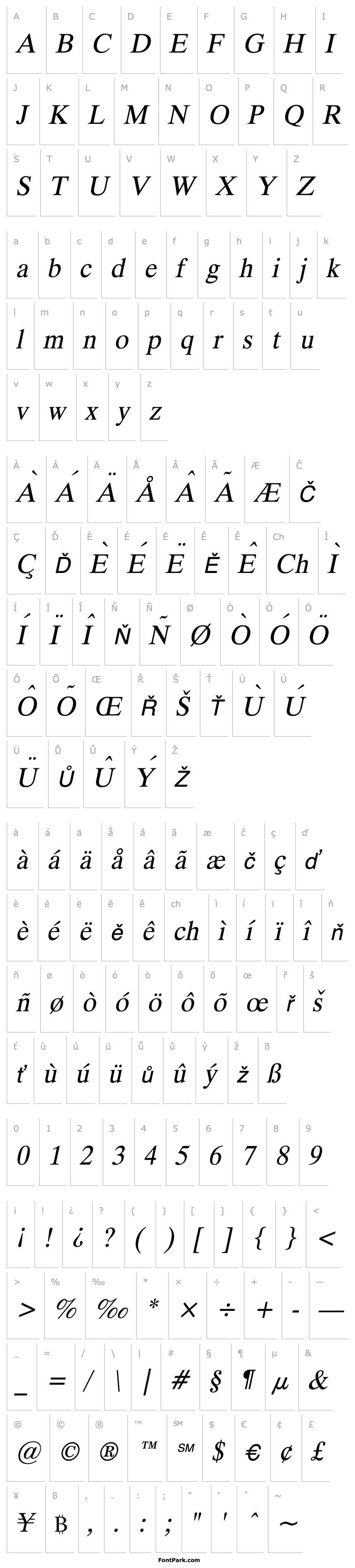 Přehled Duke Wide Italic