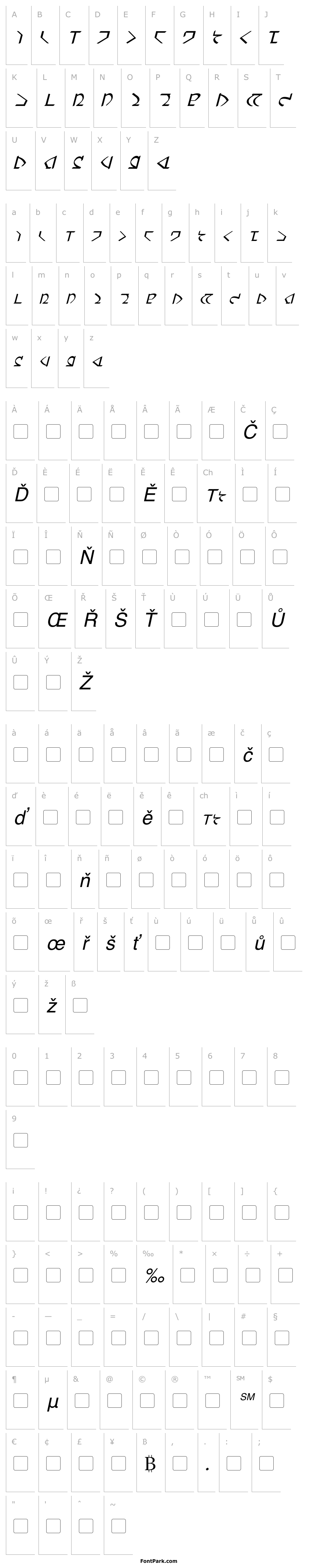 Přehled Dwemer Italic