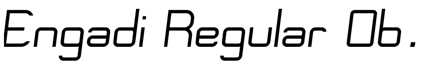 Font Engadi Regular Oblique by Ben Mahaffey