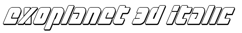 Font Exoplanet 3D Italic by Daniel Zadorozny