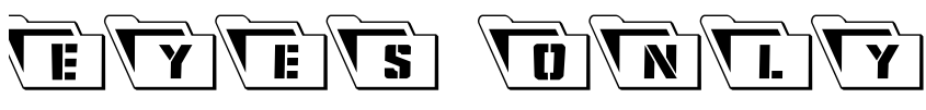 Font Eyes Only Outline Leftalic by Daniel Zadorozny