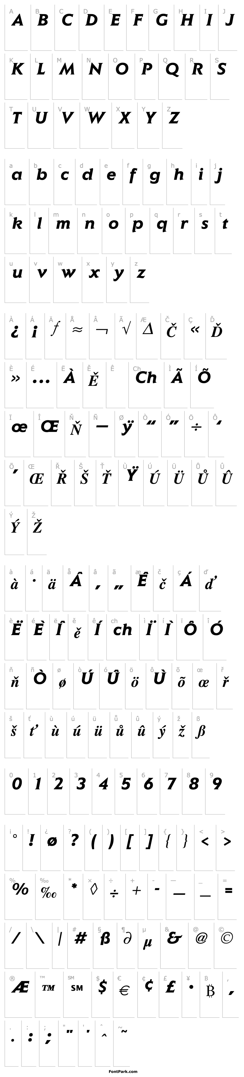 Přehled Elan-Bold Italic