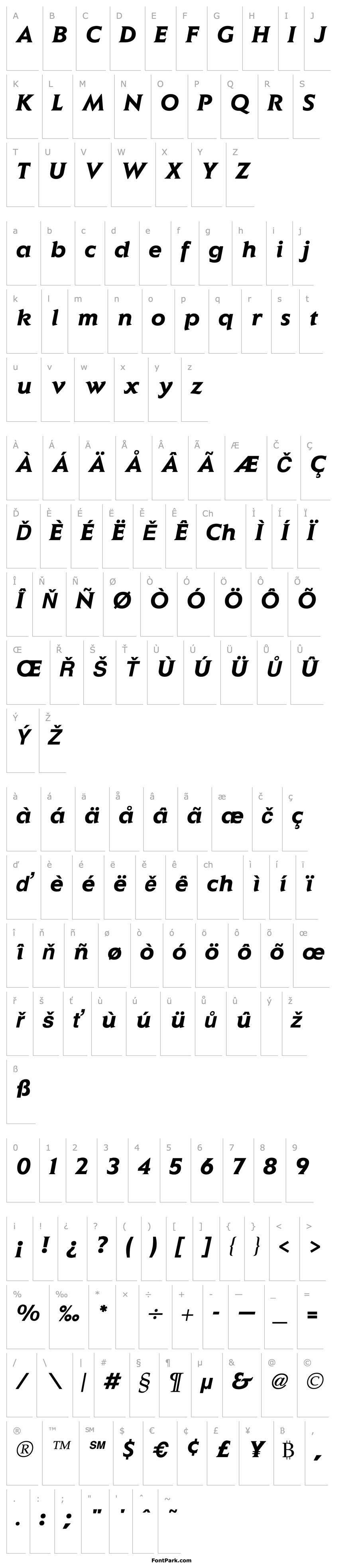 Přehled Elan Bold Italic