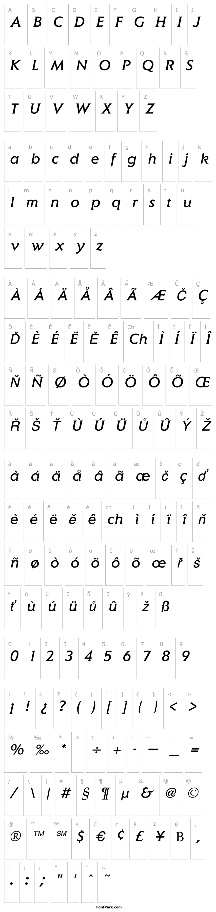 Overview Elan Italic