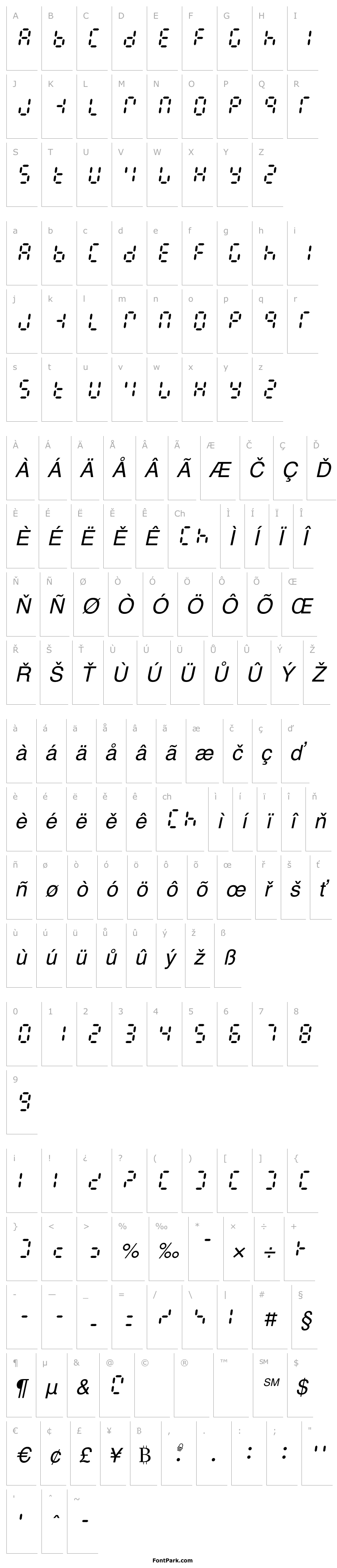 Přehled E1234 Italic