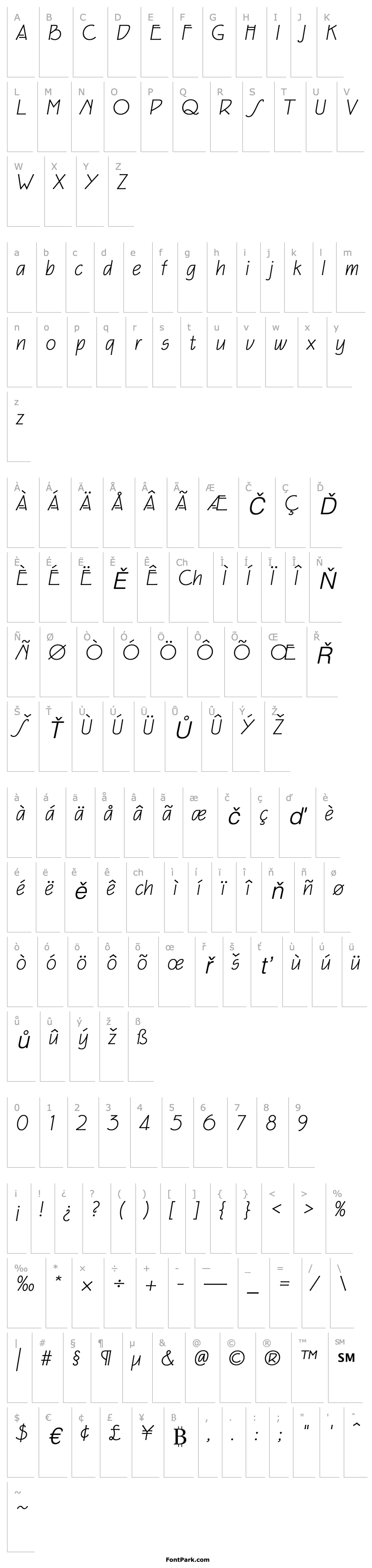 Overview Eaglefeather-LightItalic