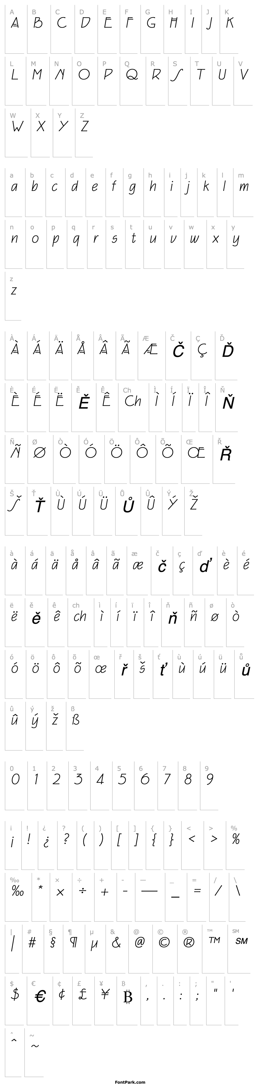 Přehled EaglefeatherInformal-LigItalic