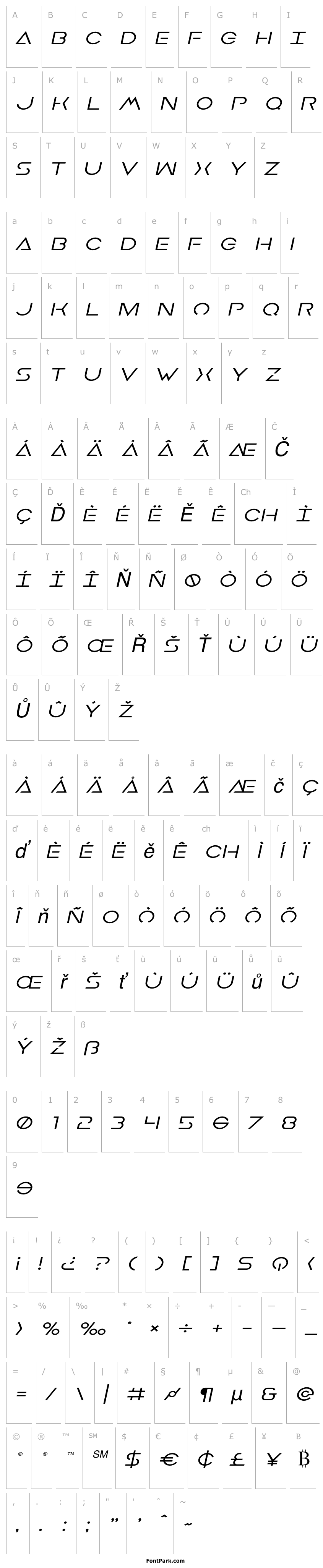 Přehled Earth Orbiter Expanded Italic
