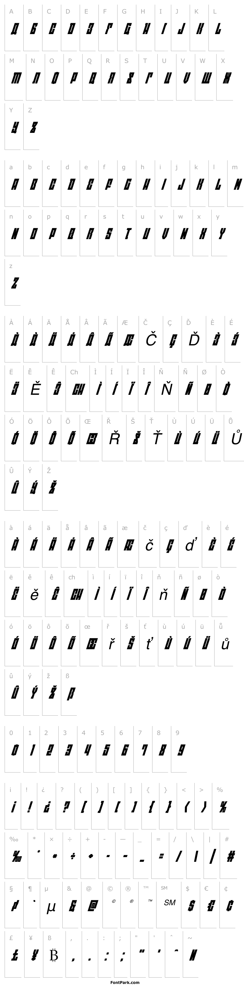 Přehled EAST-west Super-Italic