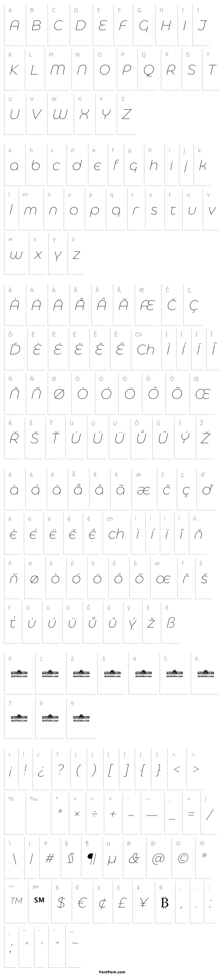 Overview Eastman Alternate Trial Extralight Italic