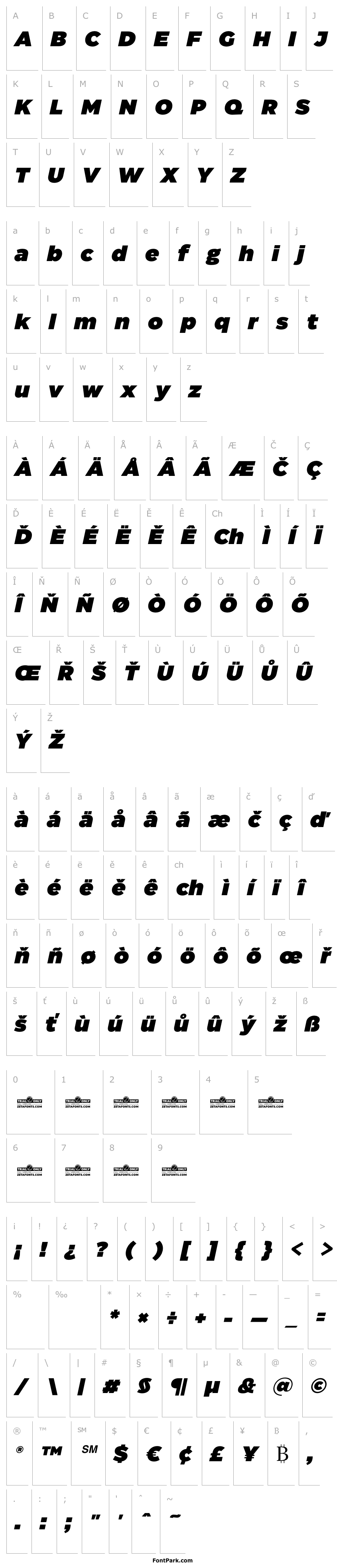 Přehled Eastman Trial Heavy Italic