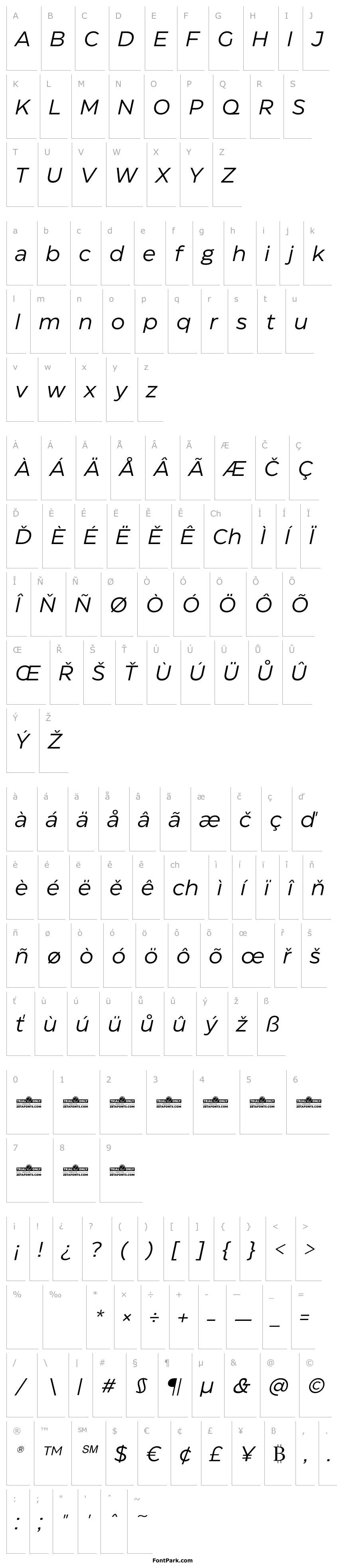 Overview Eastman Trial Italic