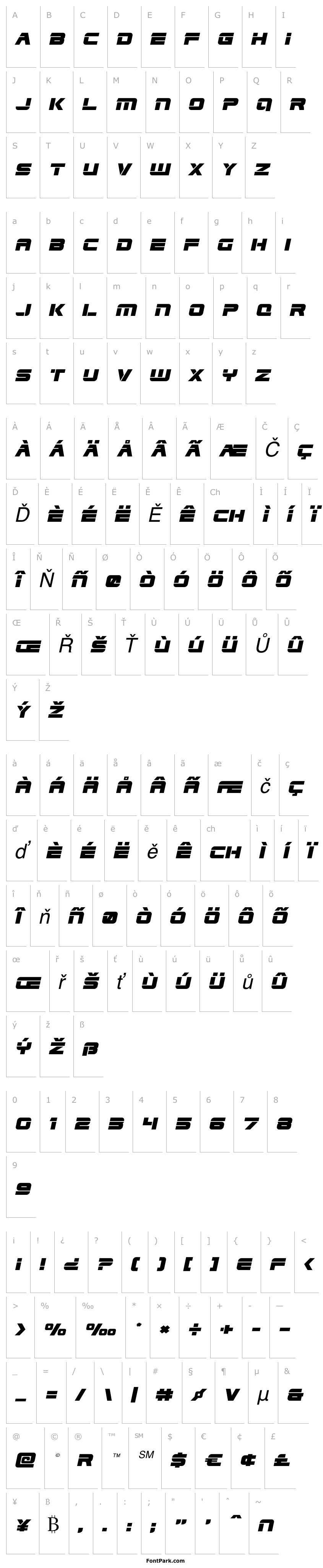 Overview Edge Racer Expanded Italic