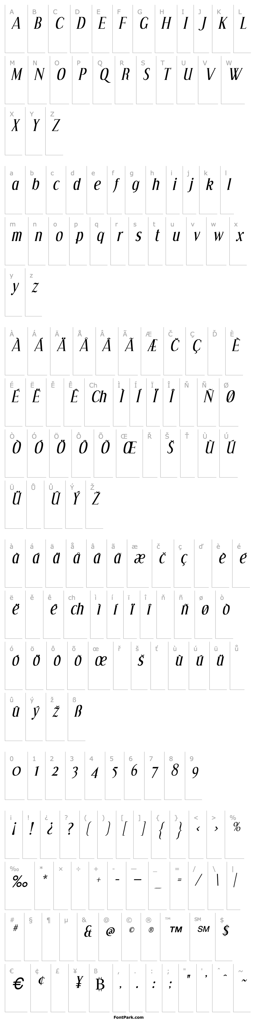 Přehled Effloresce Italic