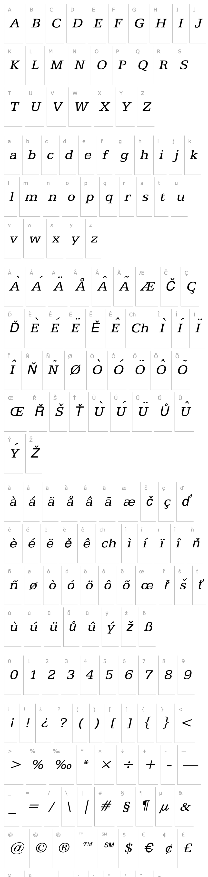 Overview Eggo Wide Italic