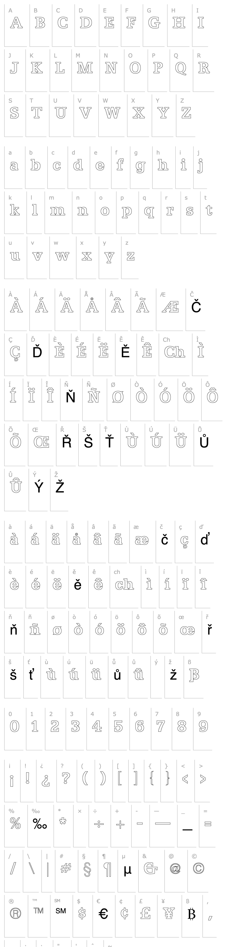 Přehled Egyptian 505 Outline Regular