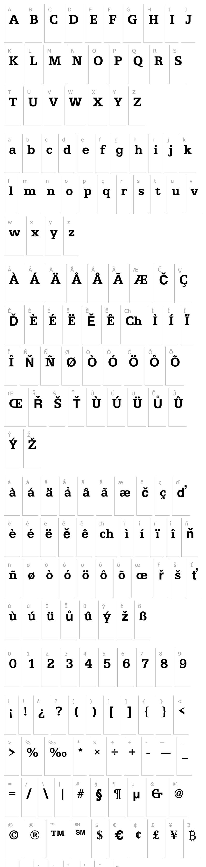 Overview EgyptianText Bold