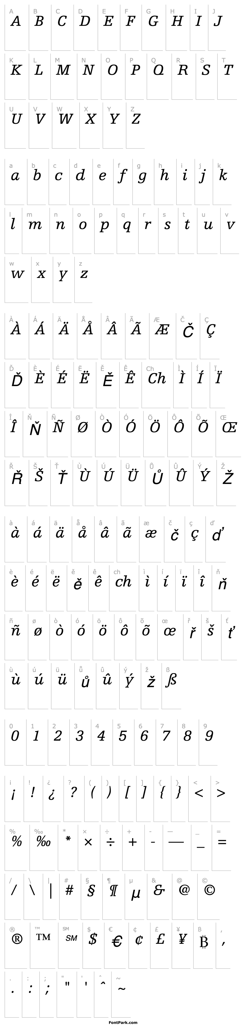 Overview EgyptienneF56-Italic