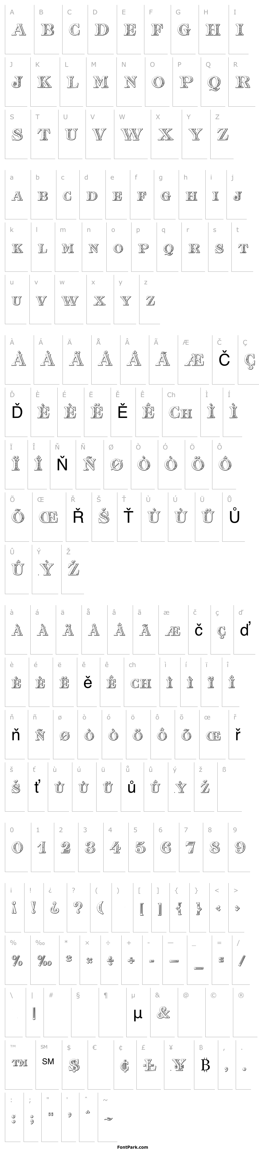 Přehled Eingraviert Beveled