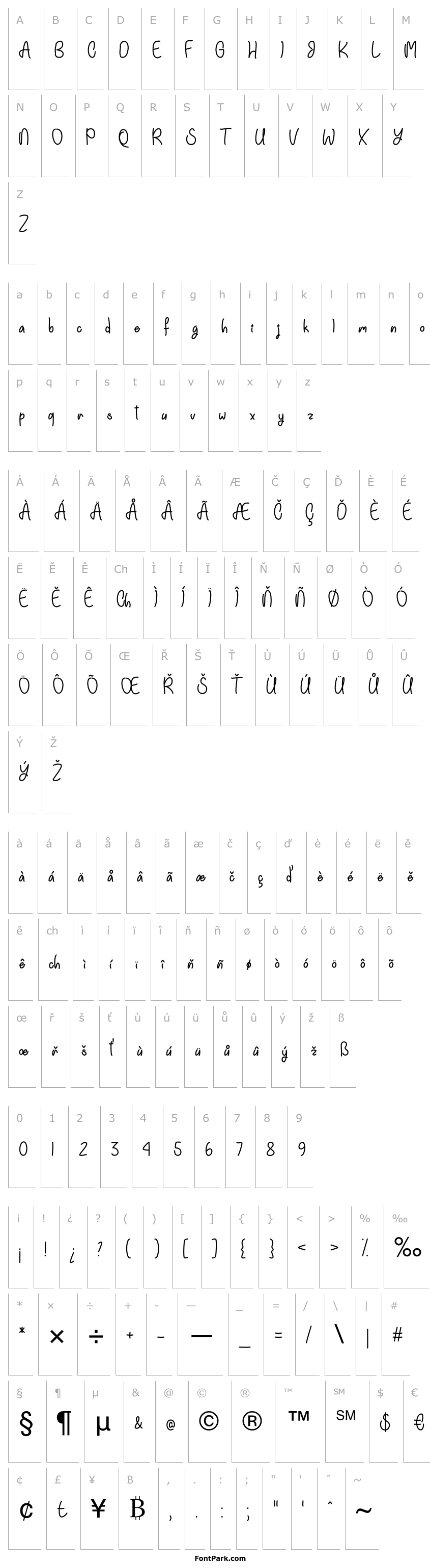 Overview Einhorn Schrift
