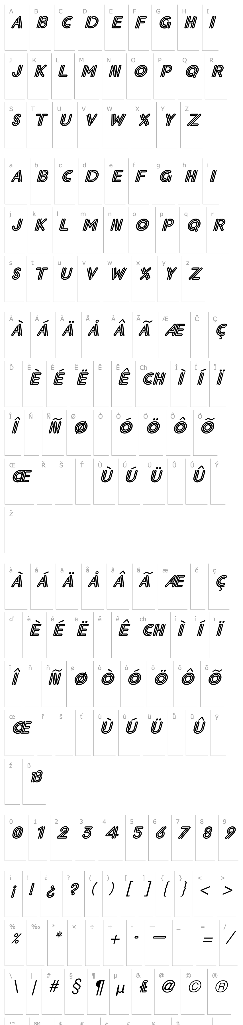 Přehled Eklektic-Normal Italic